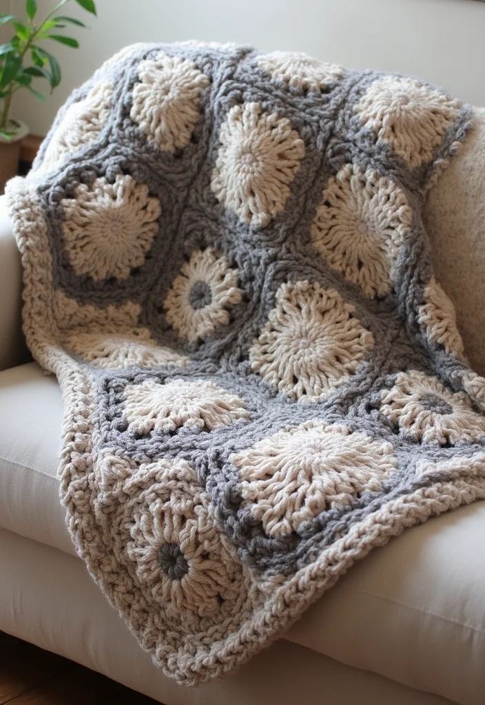 30 Colorful Crochet Granny Square Blanket Designs to Try - 26. Cozy Textures