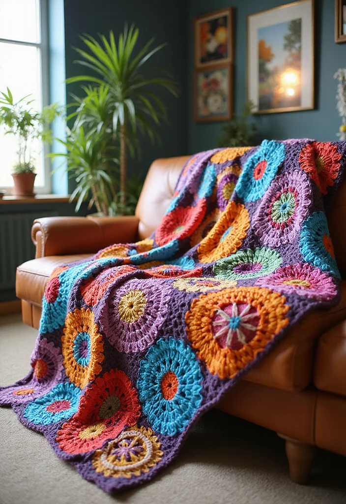 30 Colorful Crochet Granny Square Blanket Designs to Try - 28. Color Fusion