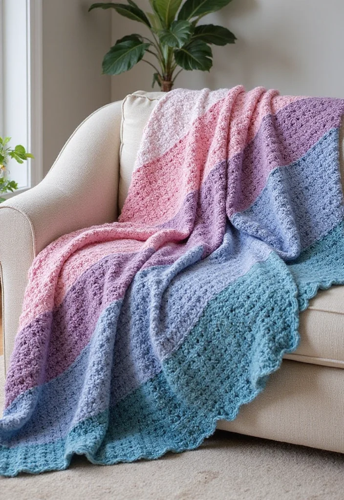 30 Colorful Crochet Granny Square Blanket Designs to Try - 29. Dreamy Ombre
