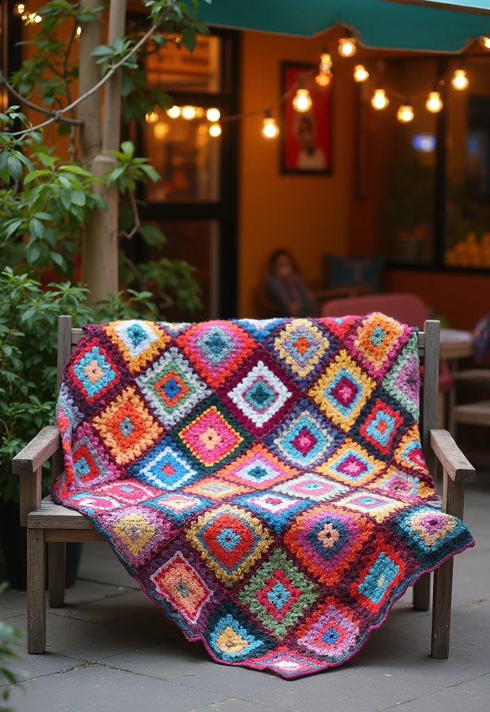 30 Colorful Crochet Granny Square Blanket Designs to Try - 5. Festival Vibes