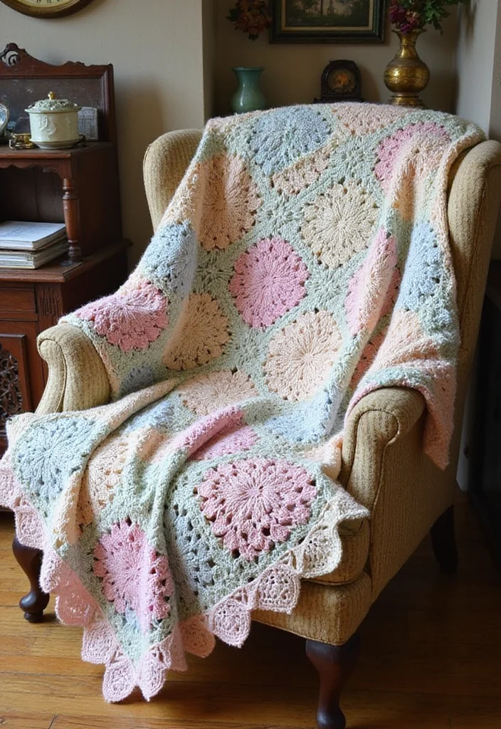 30 Colorful Crochet Granny Square Blanket Designs to Try - 7. Vintage Charm