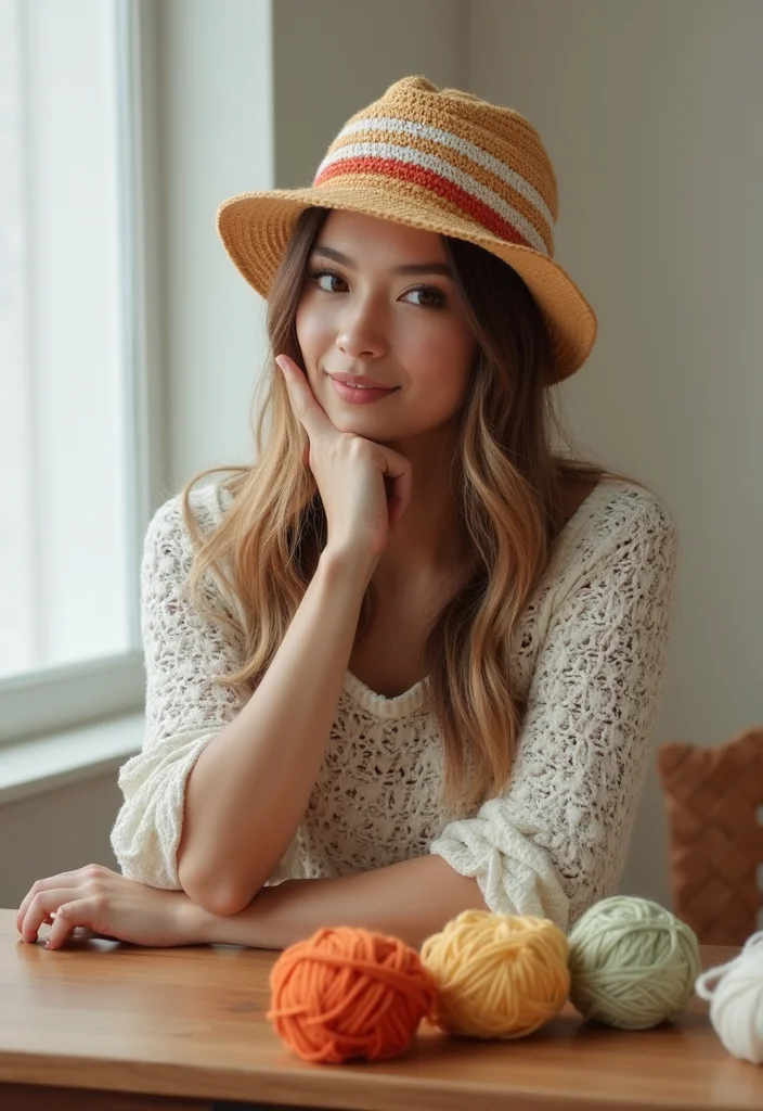 30 Cozy Crochet Hats Free Pattern Designs for All Ages - 12. Striped Crochet Hat