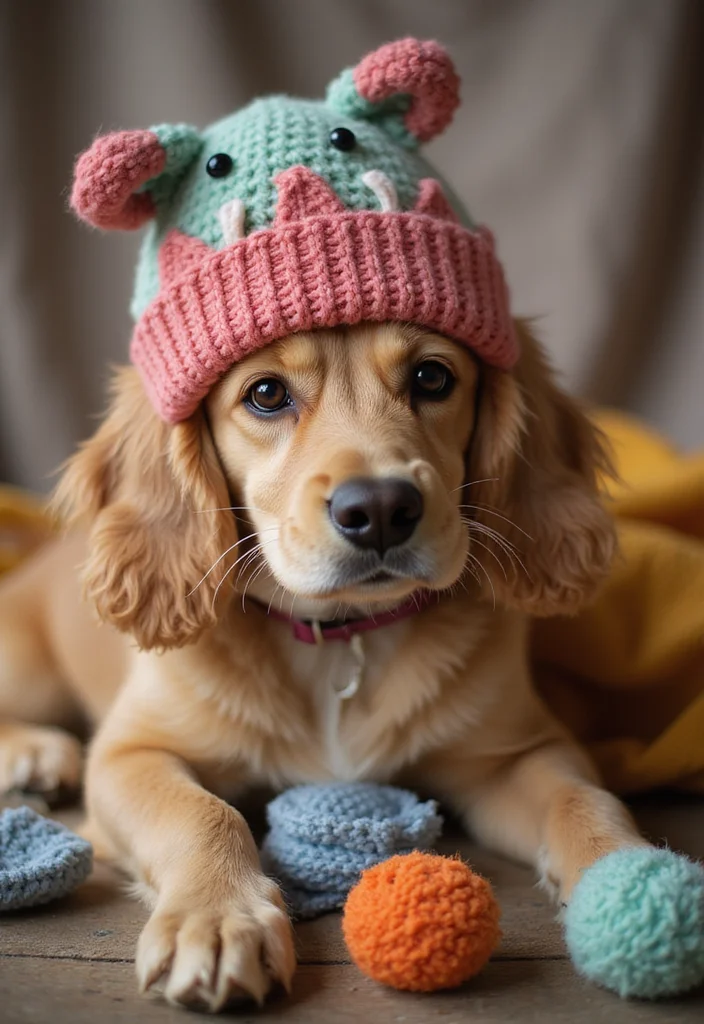 30 Cozy Crochet Hats Free Pattern Designs for All Ages - 13. Pet Hat