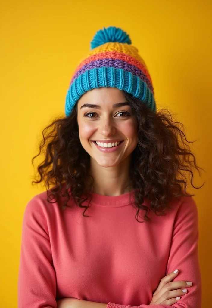 30 Cozy Crochet Hats Free Pattern Designs for All Ages - 14. Color Block Beanie