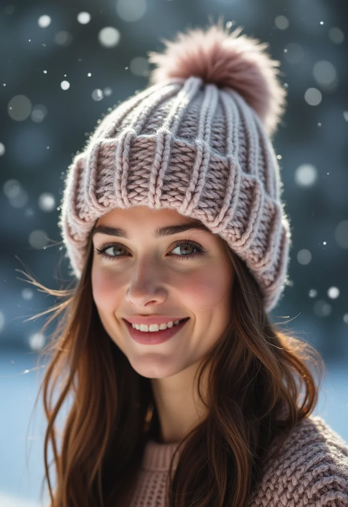 30 Cozy Crochet Hats Free Pattern Designs for All Ages - 5. Pom-Pom Beanie