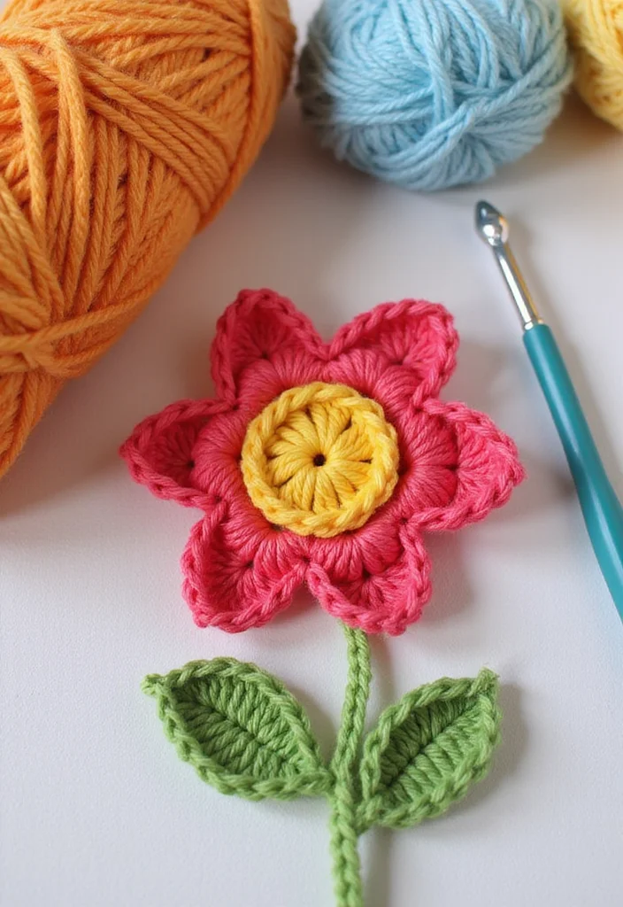 30 Cute Ideas on How to Crochet a Flower for Any Project - 1. Simple Petal Flower
