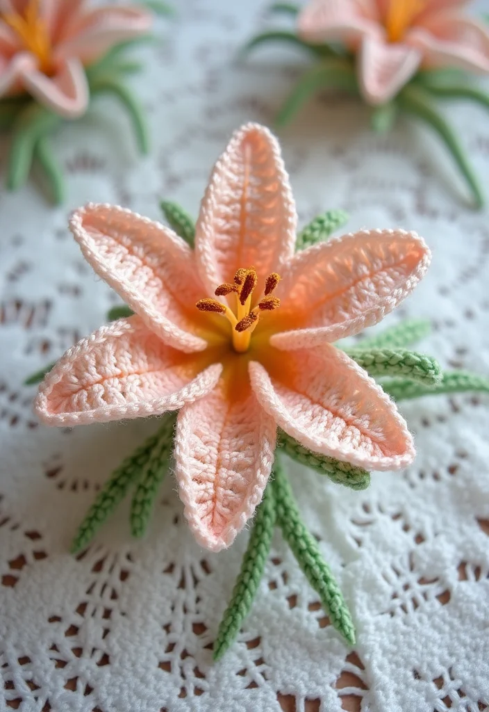 30 Cute Ideas on How to Crochet a Flower for Any Project - 12. Vintage Lily