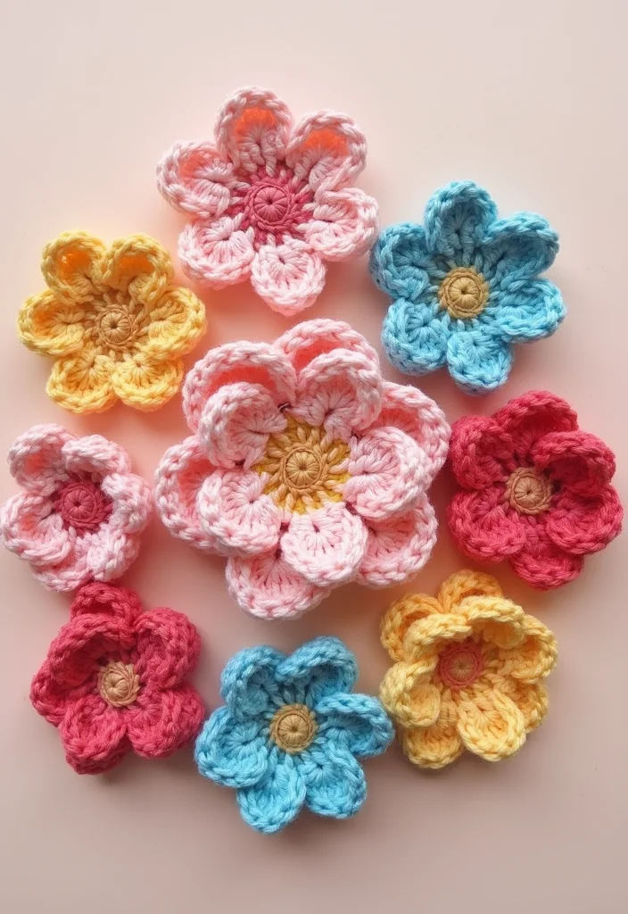 30 Cute Ideas on How to Crochet a Flower for Any Project - 16. Flower Hair Accessories