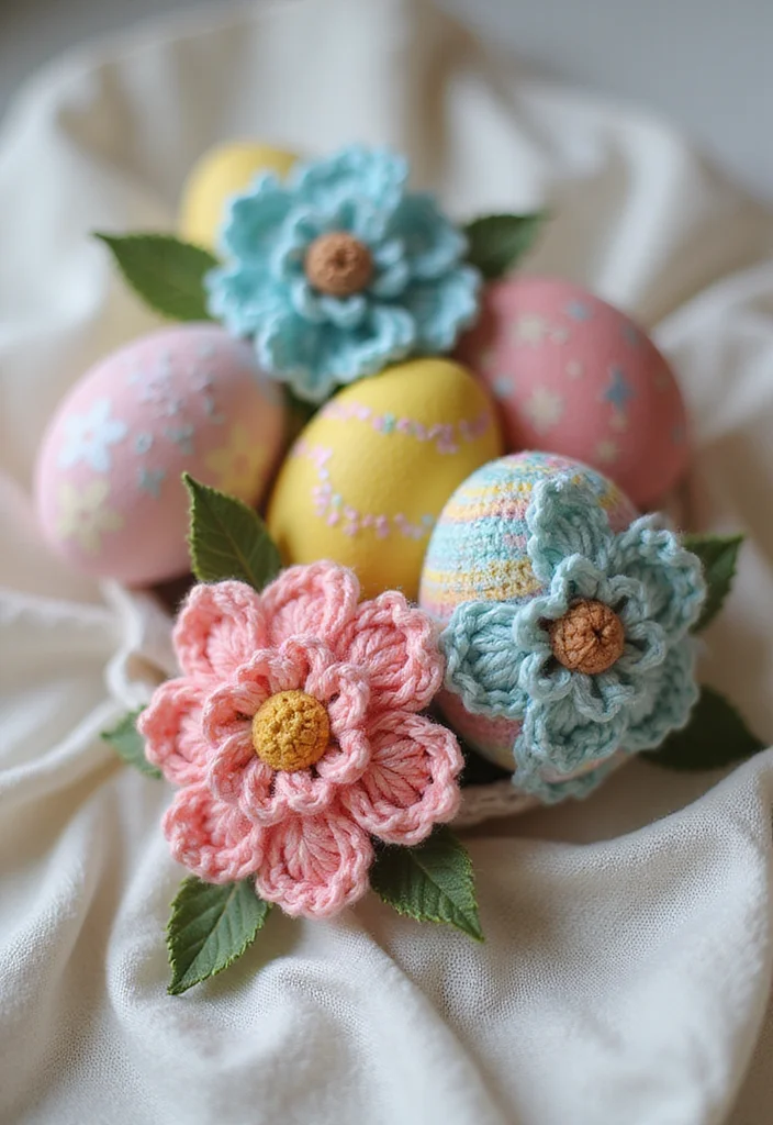 30 Cute Ideas on How to Crochet a Flower for Any Project - 18. Easter Egg Flowers