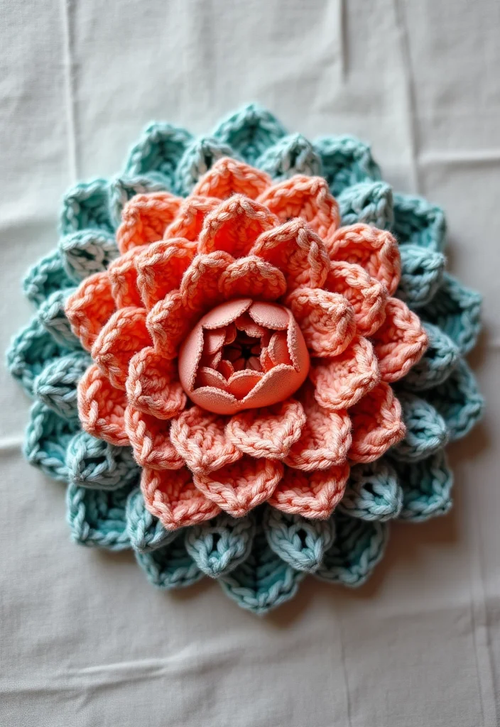 30 Cute Ideas on How to Crochet a Flower for Any Project - 2. Layered Blossom