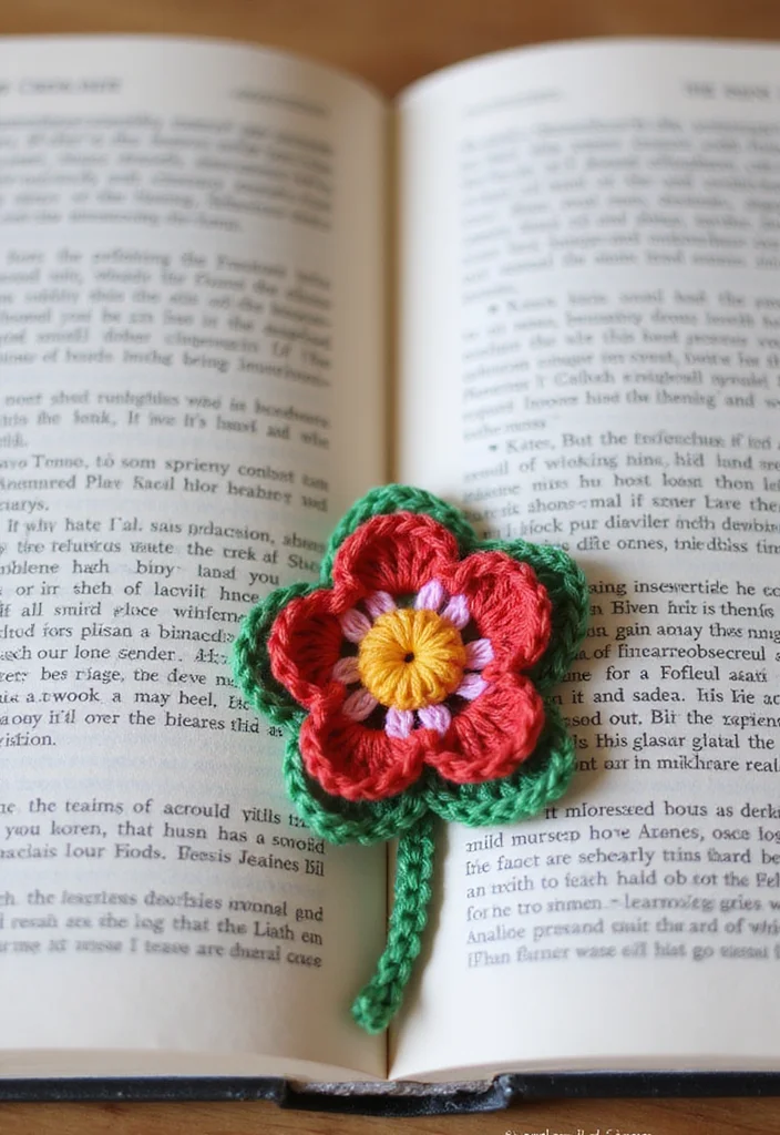 30 Cute Ideas on How to Crochet a Flower for Any Project - 24. Crochet Flower Bookmarks