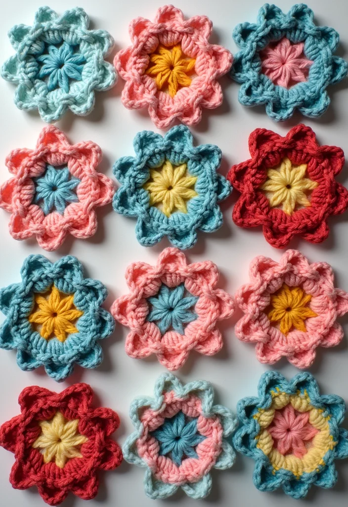 30 Cute Ideas on How to Crochet a Flower for Any Project - 3. Granny Square Flower