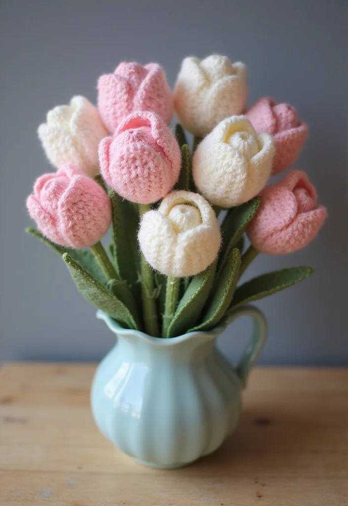30 Cute Ideas on How to Crochet a Flower for Any Project - 8. Whimsical Tulips