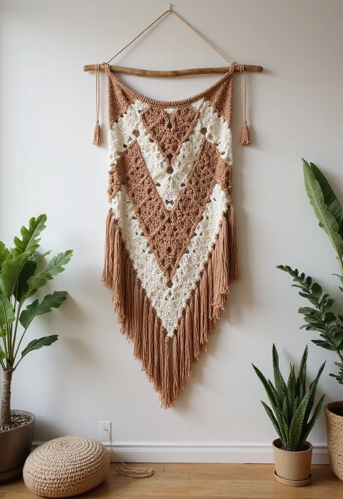 30 Easy Crochet Ideas for Beginners to Practice Your Skills - 1. Simple Crochet Wall Hanging