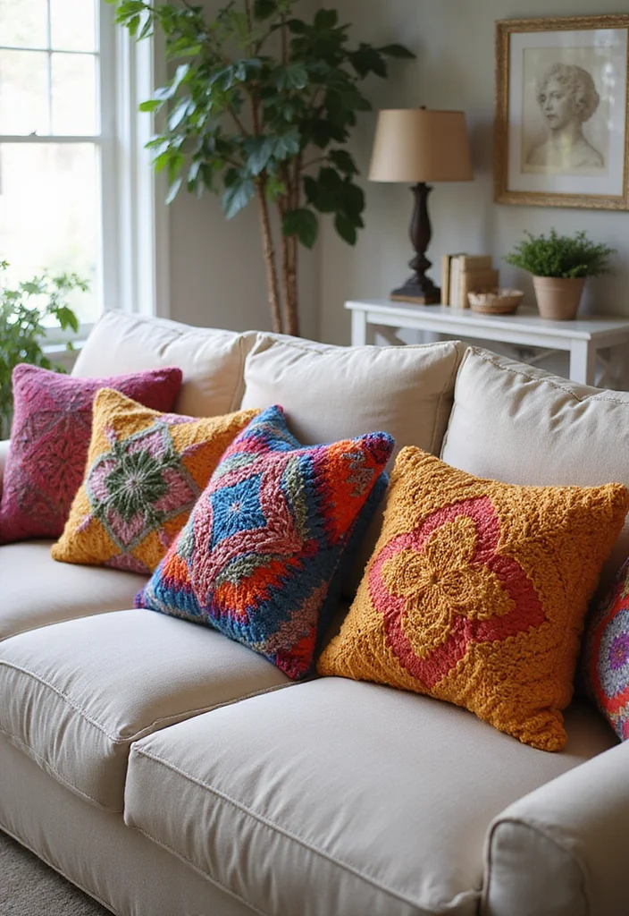 30 Easy Crochet Ideas for Beginners to Practice Your Skills - 10. Decorative Crochet Pillows