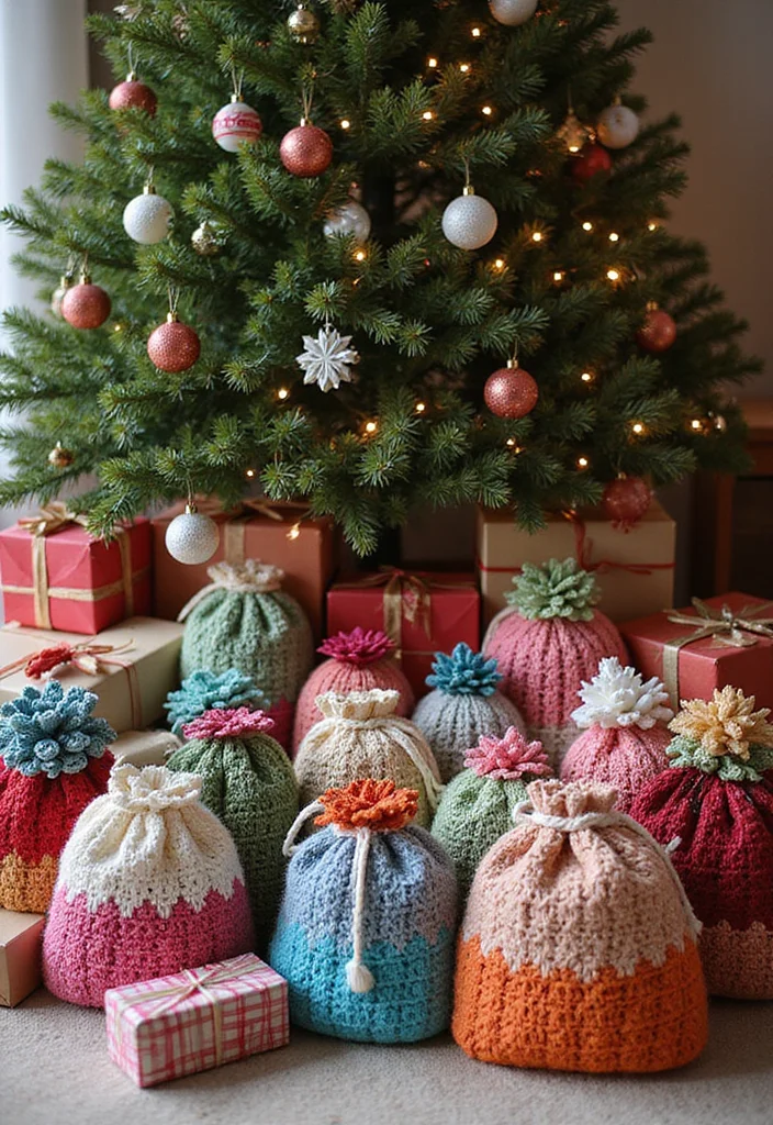 30 Easy Crochet Ideas for Beginners to Practice Your Skills - 30. Crochet Gift Bags