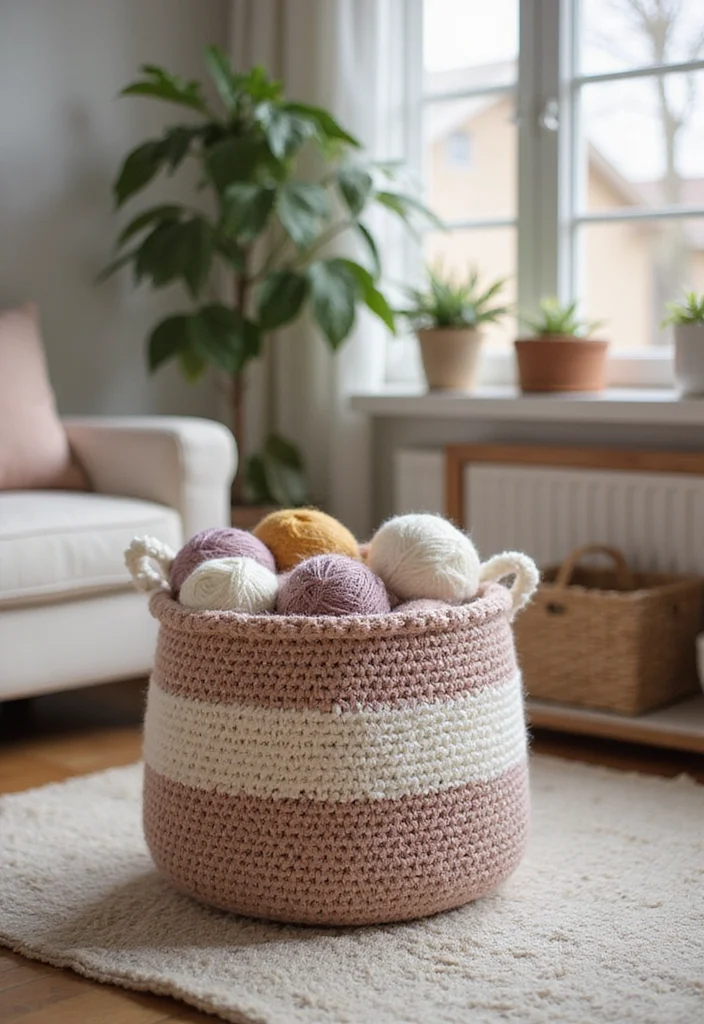 30 Easy Crochet Ideas for Beginners to Practice Your Skills - 4. Handmade Crochet Baskets