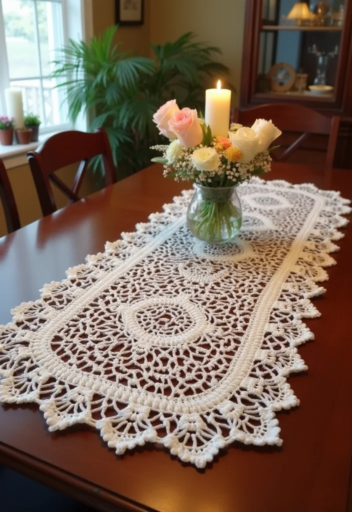 30 Easy Crochet Ideas for Beginners to Practice Your Skills - 8. Crochet Table Runner