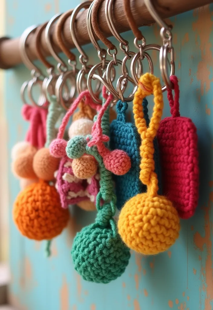 30 Easy Crochet Ideas for Beginners to Practice Your Skills - 9. Cute Crochet Keychain