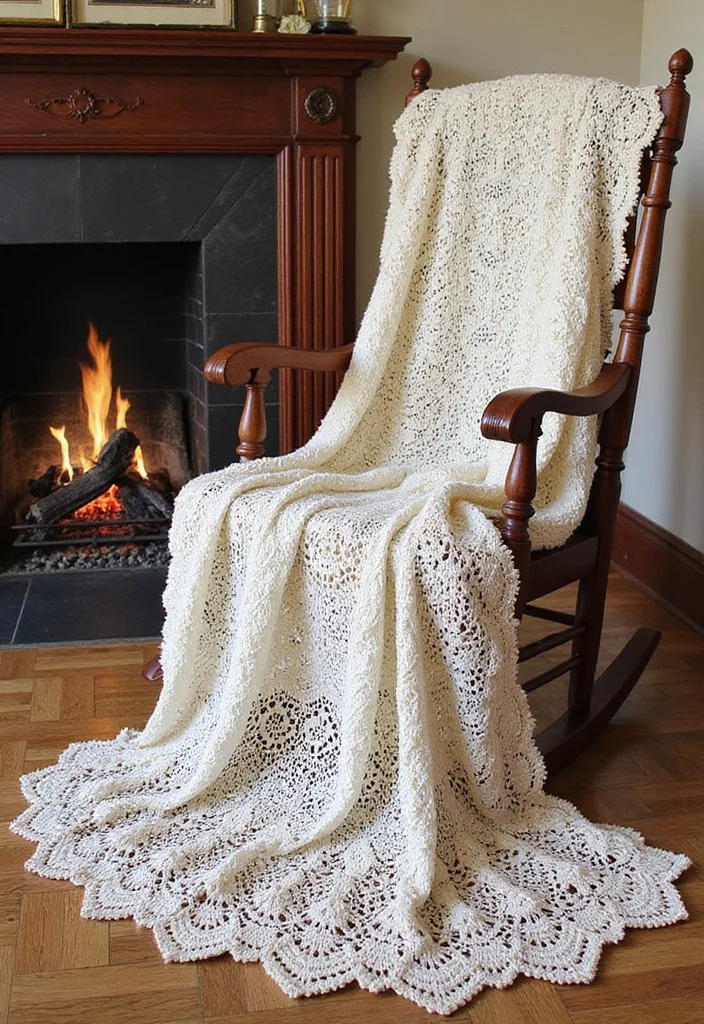 30 Free Crochet Patterns for Afghans You’ll Want to Start Now - 12. The Vintage Lace Afghan