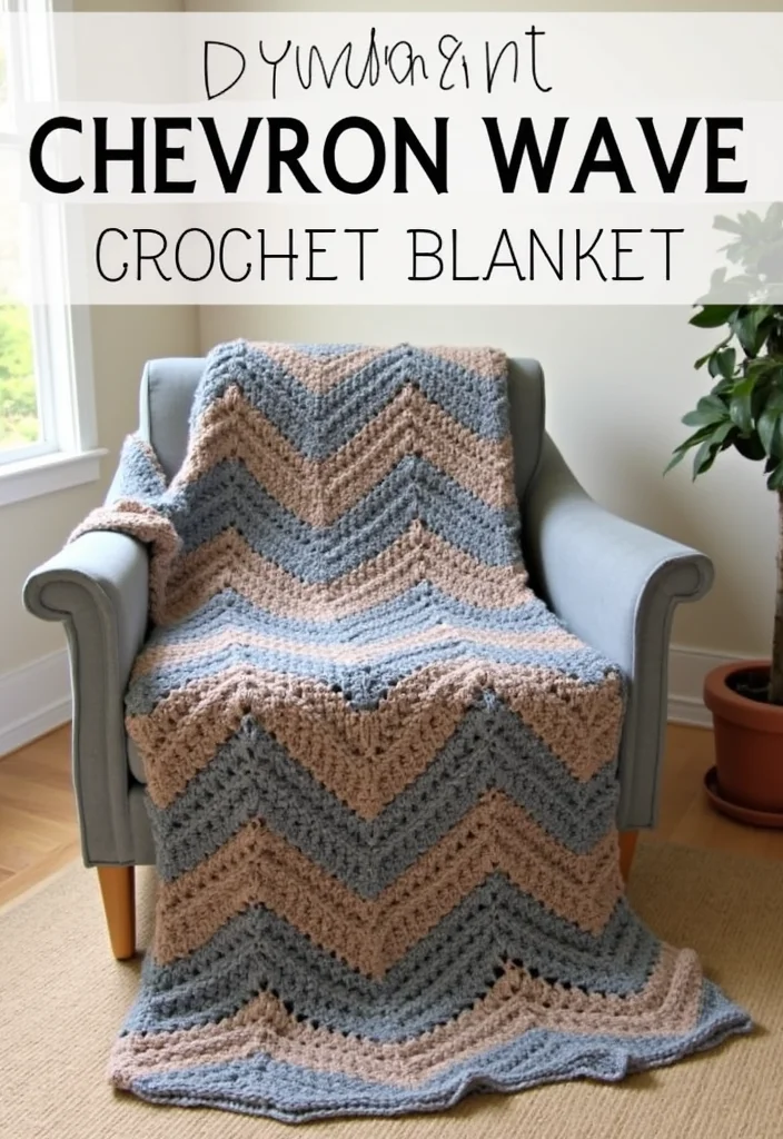30 Free Crochet Patterns for Afghans You’ll Want to Start Now - 17. The Chevron Wave Blanket