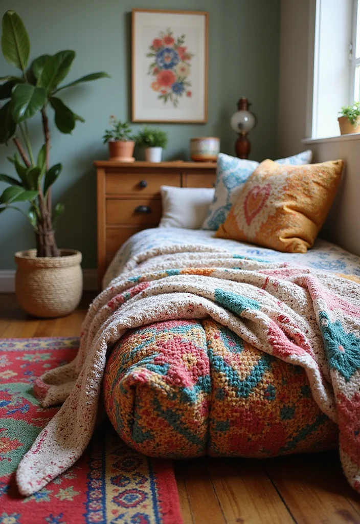 30 Free Crochet Patterns for Afghans You’ll Want to Start Now - 26. The Bohemian Chic Afghan