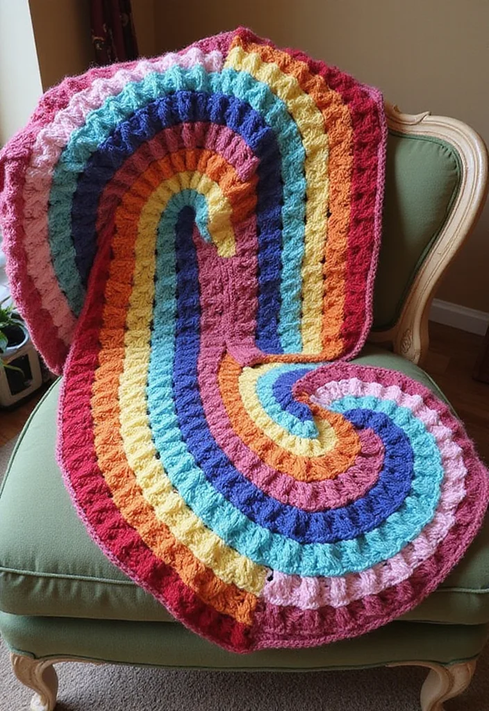 30 Free Crochet Patterns for Afghans You’ll Want to Start Now - 29. The Spiral Afghan