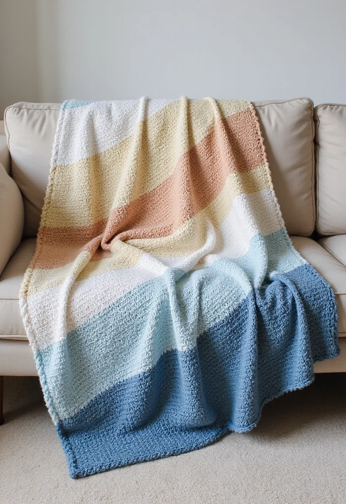30 Free Crochet Patterns for Afghans You’ll Want to Start Now - 8. The Faded Ombre Afghan