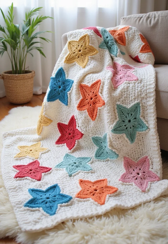 30 Lovely Baby Blanket Crochet Pattern Ideas for All Levels - 12. Star Stitch Blanket