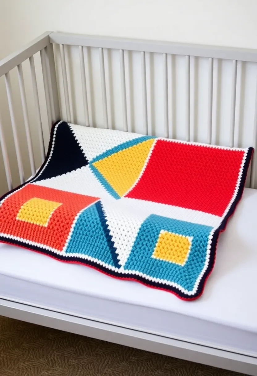 30 Lovely Baby Blanket Crochet Pattern Ideas for All Levels - 23. Geometric Pattern Blanket
