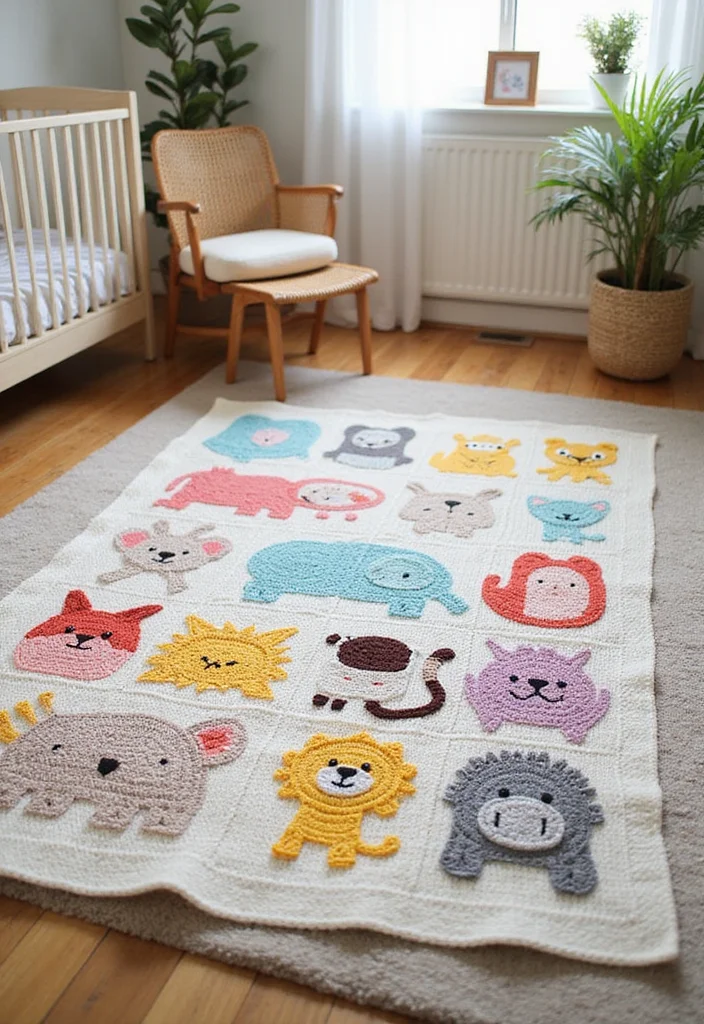 30 Lovely Baby Blanket Crochet Pattern Ideas for All Levels - 25. Animal Print Blanket