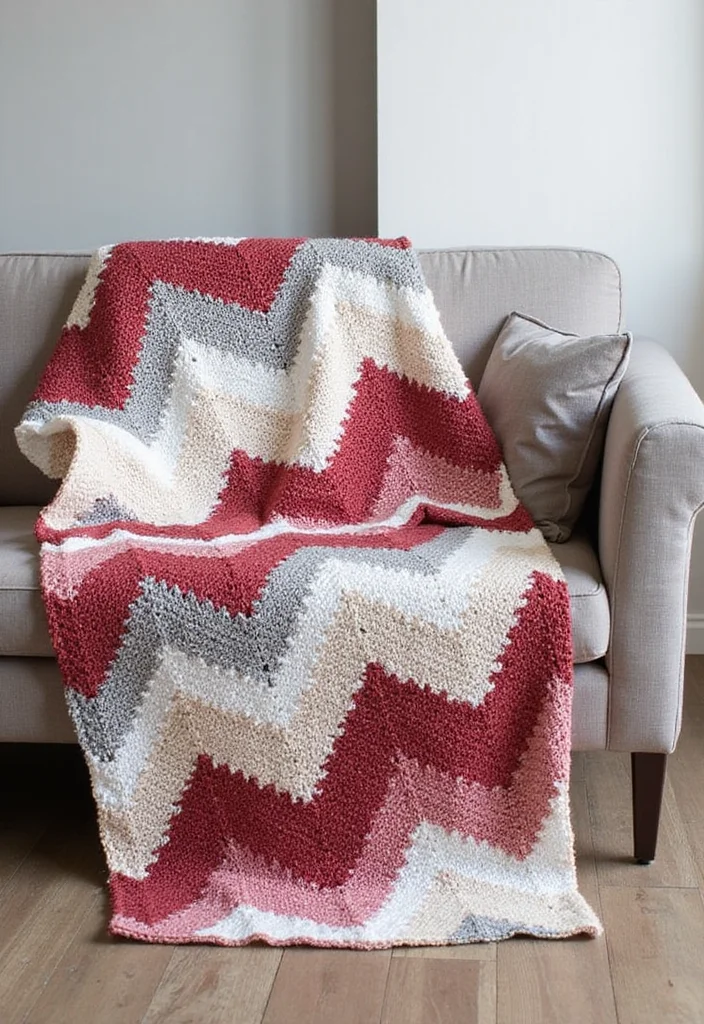 30 Lovely Baby Blanket Crochet Pattern Ideas for All Levels - 26. Chevron Blanket