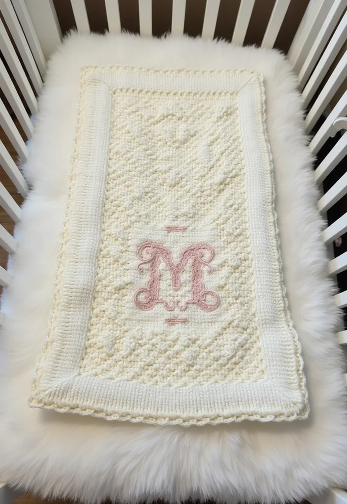 30 Lovely Baby Blanket Crochet Pattern Ideas for All Levels - 7. Baby’s First Blanket with Initials