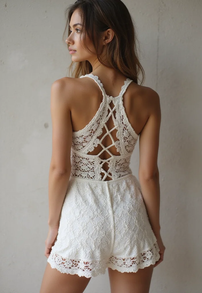 30 Lovely Crochet Baby Dress Free Pattern Designs for Little Angels - 10. Lace-Up Back Dress