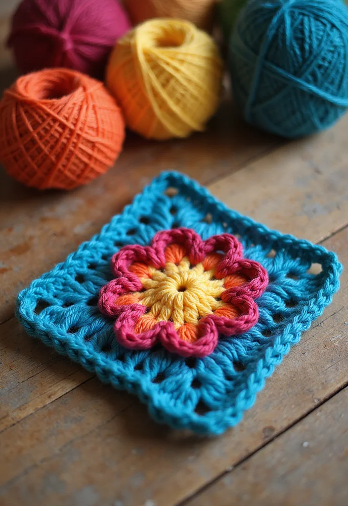 30 Pretty Crochet Flowers Free Pattern Collections for Any Project - 1. Classic Granny Square Flower