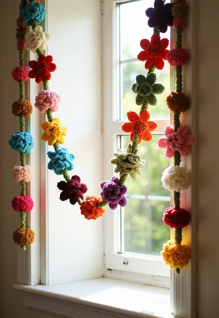 30 Pretty Crochet Flowers Free Pattern Collections for Any Project - 10. Fun Flower Garland