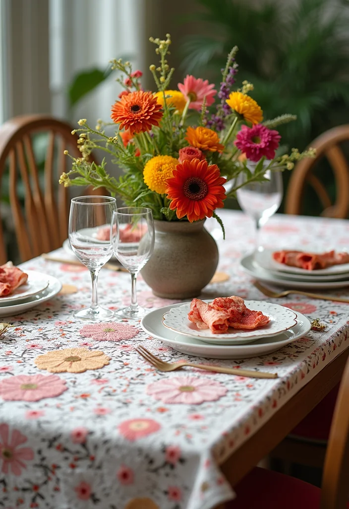 30 Pretty Crochet Flowers Free Pattern Collections for Any Project - 18. Crochet Flower Tablecloths