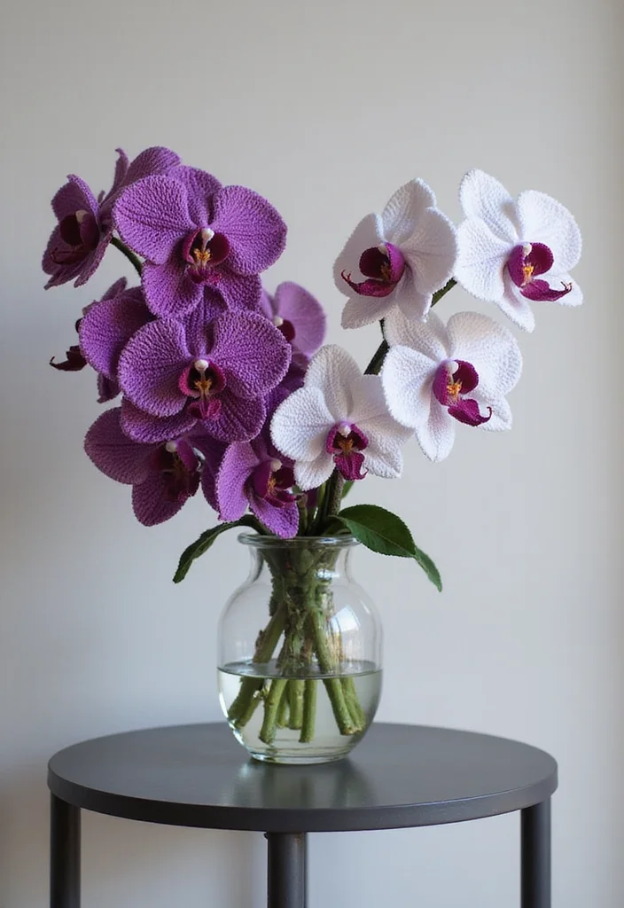 30 Pretty Crochet Flowers Free Pattern Collections for Any Project - 9. Exquisite Orchid Flower