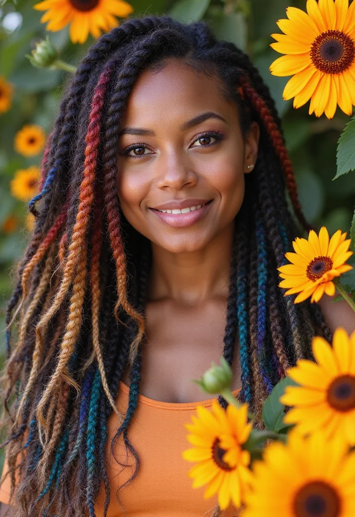 30 Stunning Crochet Hairstyles for Black Women to Inspire Your Next Look - 7. Colorful Crochet Braids