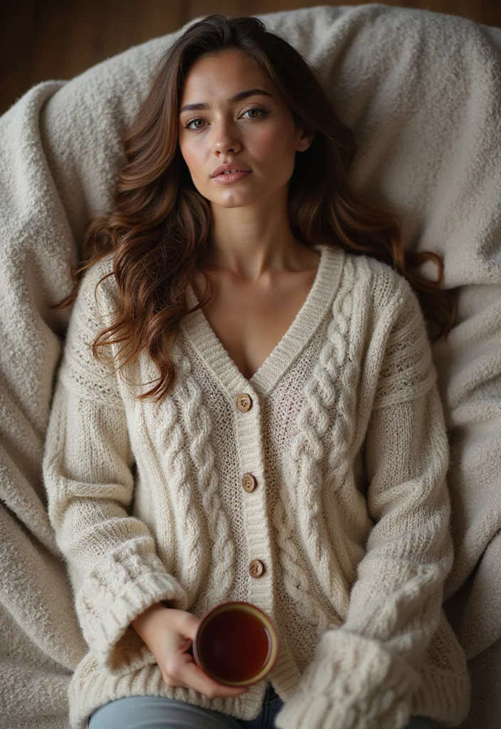 30 Stylish Crochet Cardigan Pattern Free Women Designs - 12. Cable Knit Cardigan
