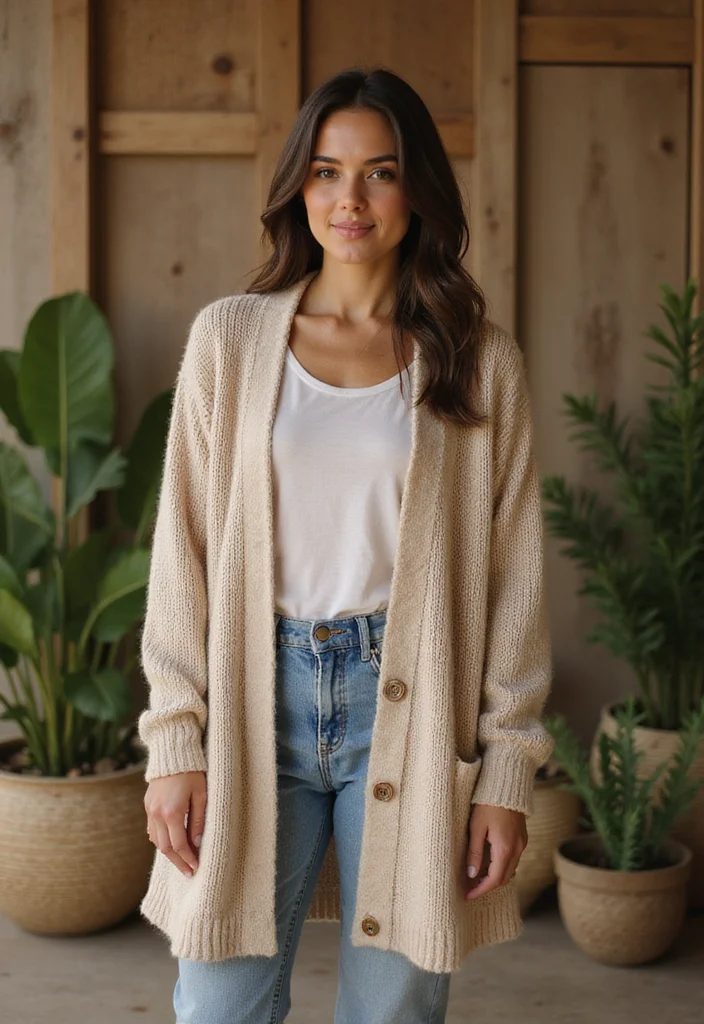 30 Stylish Crochet Cardigan Pattern Free Women Designs - 15. Eco-Friendly Cardigan