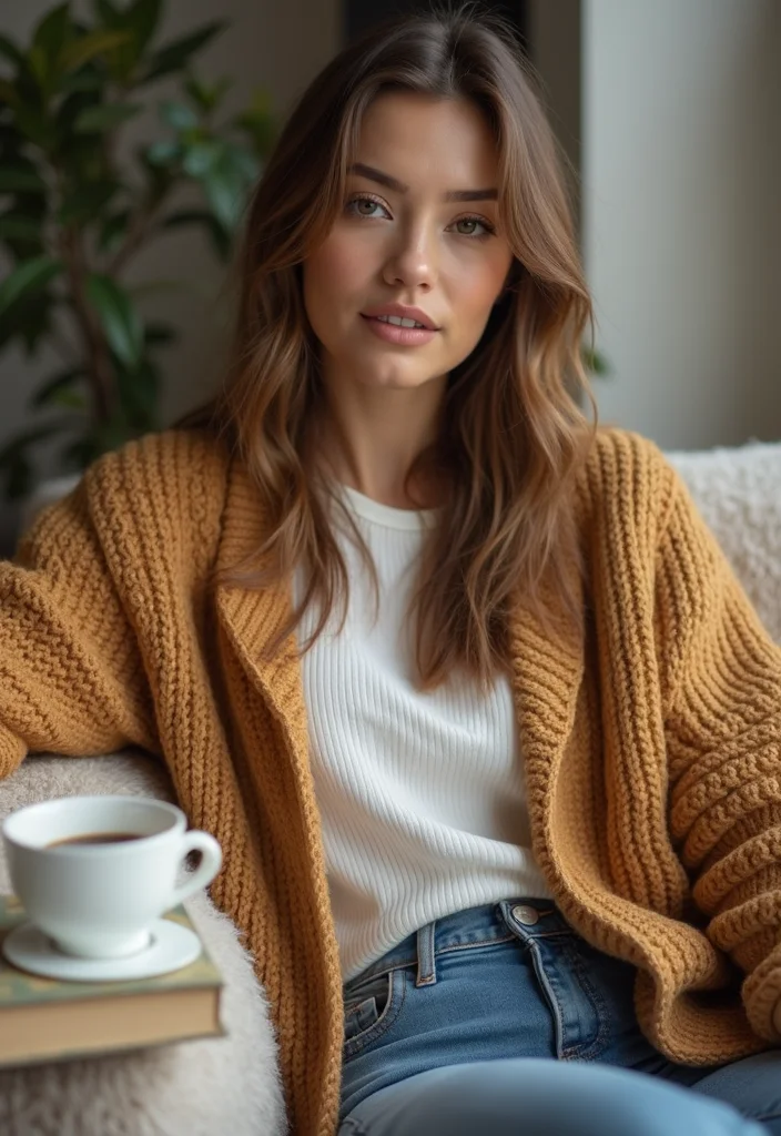 30 Stylish Crochet Cardigan Pattern Free Women Designs - 3. Chunky Knit Cardigan