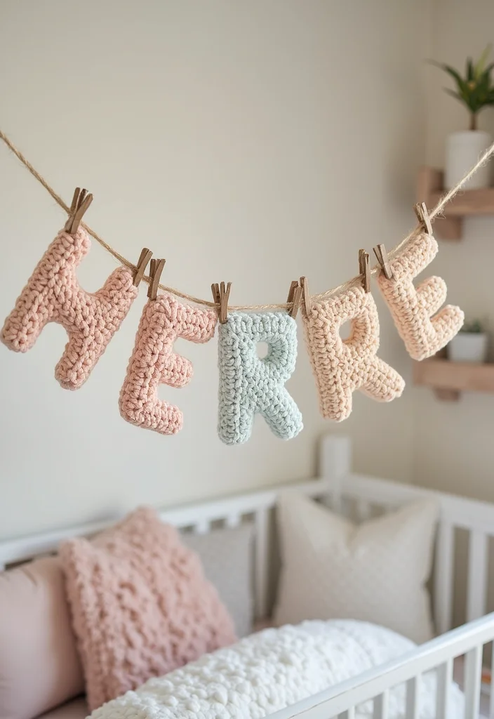 Baby Crochet Patterns Free: Sweet Infant Project Guide with 20 Tender Visual Inspirations - 17. Personalized Crochet Name Banner