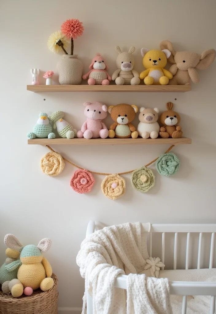 Baby Crochet Patterns Free: Sweet Infant Project Guide with 20 Tender Visual Inspirations - 20. Charming Crochet Corner Shelf Decor