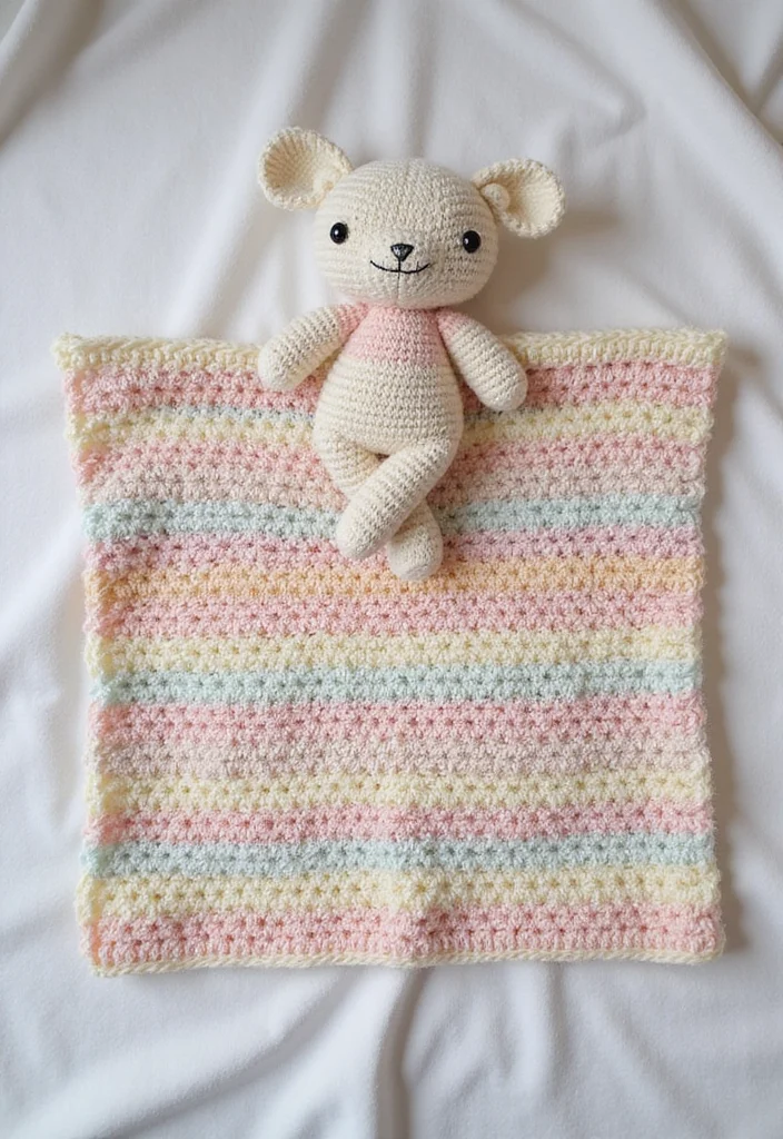 Baby Crochet Patterns Free: Sweet Infant Project Guide with 20 Tender Visual Inspirations - 5. Sweet Security Blanket