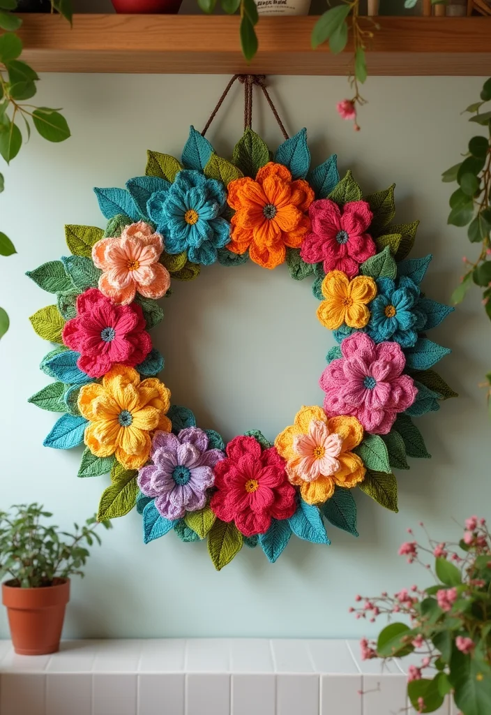C2C Crochet Pattern Free: Corner-to-Corner Guide with 18 Colorful Visual Inspirations - 8. Whimsical Wreaths