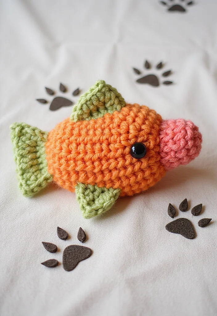 Cat Crochet Pattern Free: Adorable Feline Amigurumi Guide with 17 Playful Visual Inspirations - 4. Fun Catnip Kicker