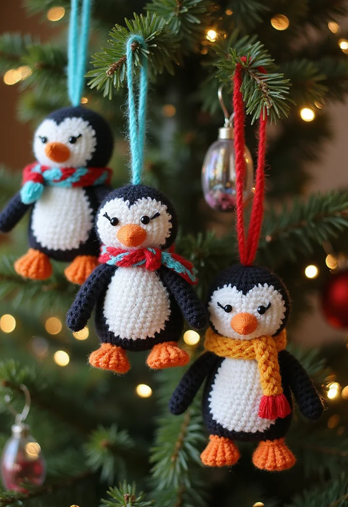 Christmas Crochet Patterns Free: Festive DIY Guide with 19 Holiday Visual Inspirations - 17. Cute Penguin Ornaments