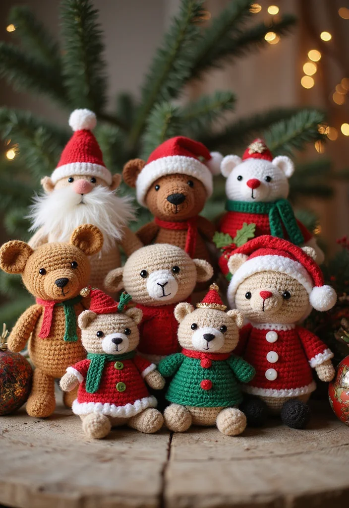 Christmas Crochet Patterns Free: Festive DIY Guide with 19 Holiday Visual Inspirations - 19. Delightful Holiday Animals