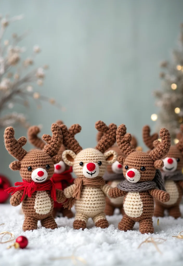Christmas Crochet Patterns Free: Festive DIY Guide with 19 Holiday Visual Inspirations - 5. Whimsical Reindeer Ornaments